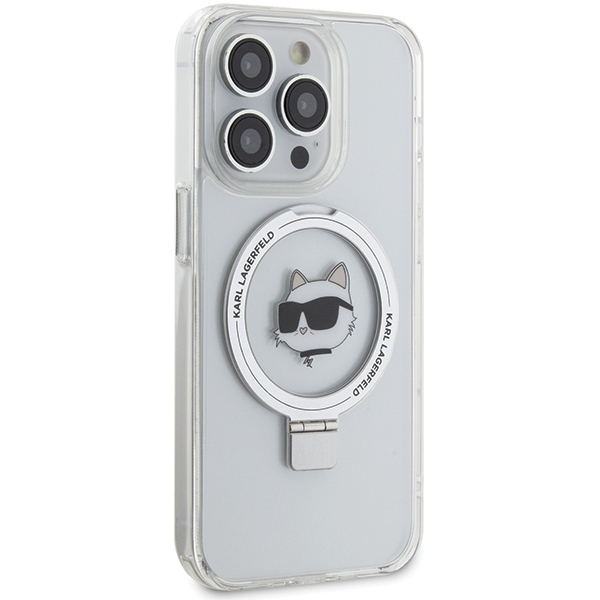Custodia IPhone 15 Pro Max Karl Lagerfeld – Choupette Trasparente Con Anello