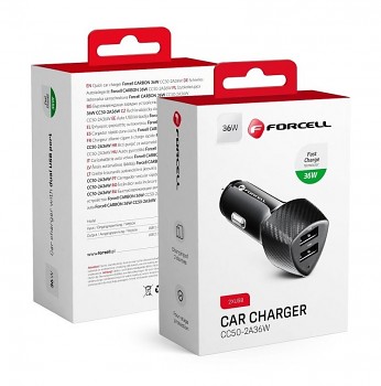 Rychlonabíječka do auta Forcell Carbon 36W (CC50-2A36W) černá3