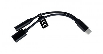 Adaptér TopQ USB-C - USB-C + Jack 3.5mm černý