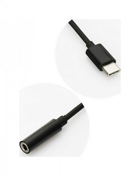 Adaptér TopQ USB-C - 3.5mm konektor černý