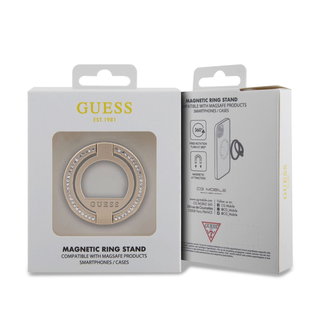 Prsten na mobil Guess MagSafe zlatý | ProMobily.cz