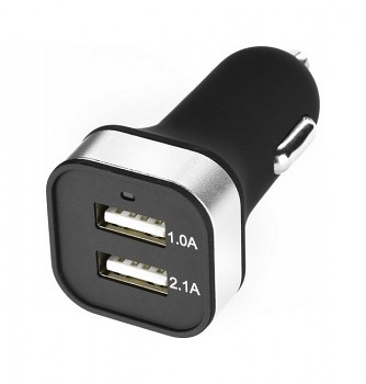 Autodobíječ USB Dual 3.1 A černý