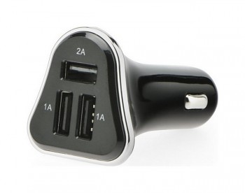 Autodobíječ Blun 4.0A se třemi USB porty černý  