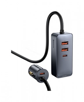 Autodobíječ Baseus Share Together PPS 2x USB-A - 2x USB-C šedý