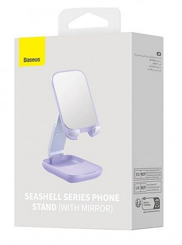 Skládací stojánek na mobil Baseus Seashell BS-HP008 se zrcátkem fialový_4