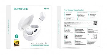 Bezdrátová sluchátka Borofone BW06 TWS bílá1