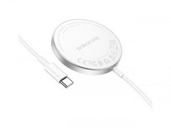 Bezdrátová rychlonabíječka Borofone BQ18 MagSafe 15W bílá