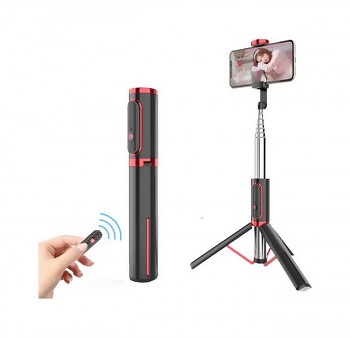 Bluetooth tripod selfie tyč TopQ AB202 černo-červená