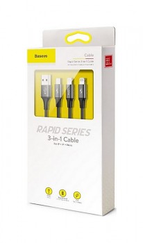 Datový kabel Baseus (CAMLL-SU01) 1,2m 3v1 Blister