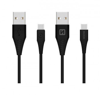 Datový kabel Swissten pro outdoorové smartphony USB-C (Type-C) 1,5m černý