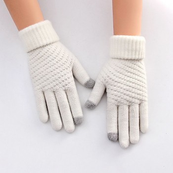 Dotykové rukavice pro mobilní telefon STYLE bílé vel. S-M