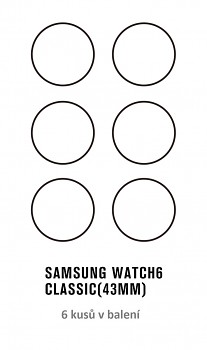 Ochranná fólie RedGlass na chytré hodinky Samsung Galaxy Watch 6 Classic (43 mm) 6 ks