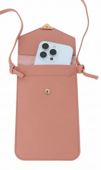 Kabelka na mobil Heart s popruhem pudrová (2)