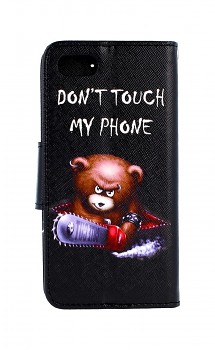 Knížkové pouzdro na iPhone SE 2020 Don't Touch méďa