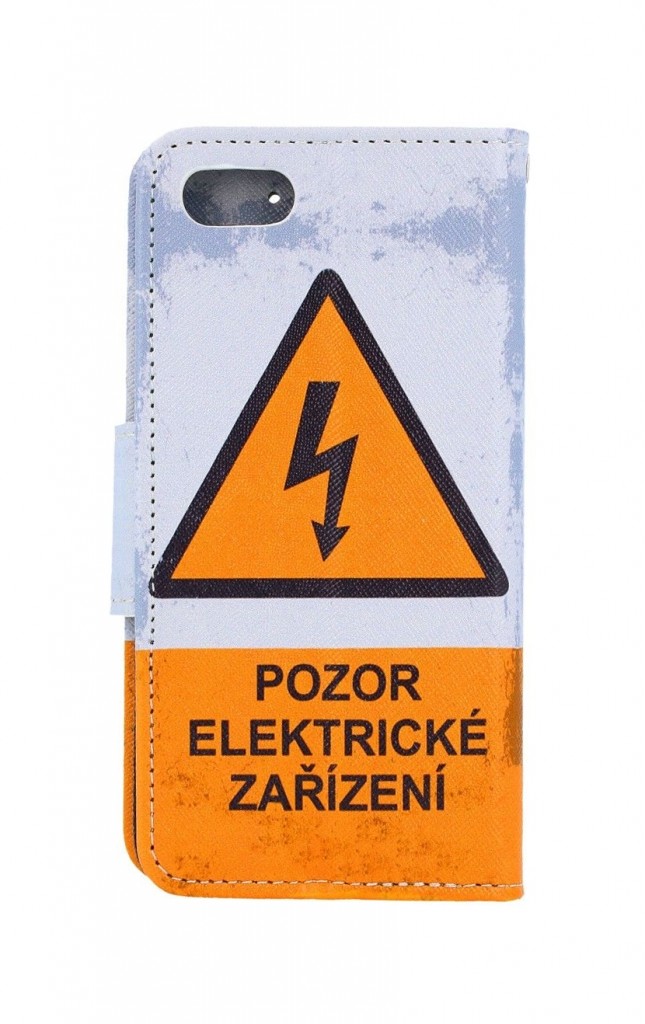 Knížkové pouzdro na iPhone SE 2020 Pozor elektrické zařízení