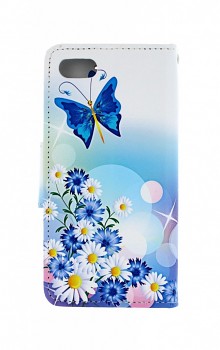 Knížkové pouzdro na iPhone SE 2022 Bílé s motýlkem 1