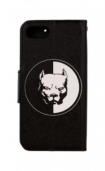 Knížkové pouzdro na iPhone SE 2022 Černobílý pitbull 1