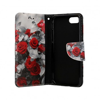 Knížkové pouzdro na iPhone SE 2022 Červené růže mix 2