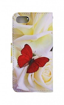 Knížkové pouzdro na iPhone SE 2022 Červený motýl 1