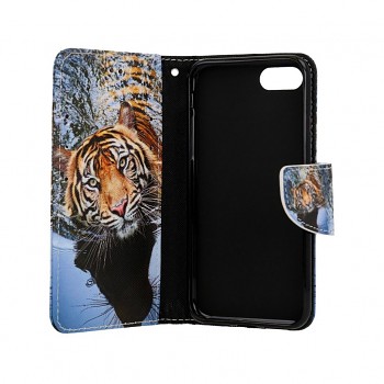 Knížkové pouzdro na iPhone SE 2022 Hnědý tygr 2