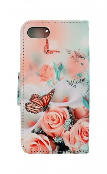Knížkové pouzdro na iPhone SE 2022 Růže s motýlem 1