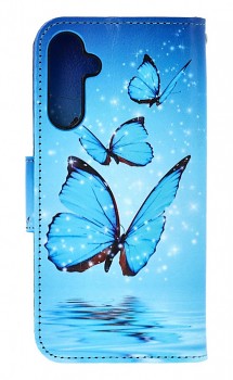 Knížkové pouzdro na Samsung A56 Modří motýlci 1