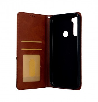 Knížkové pouzdro neboli obal Geometric na Xiaomi Redmi Note 8T hnědé (2)