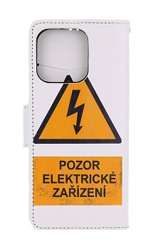 Knížkové pouzdro na Xiaomi Redmi 12C Pozor elektrické zařízení