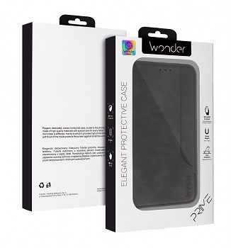 Knížkové pouzdro Wonder Prime pro Xiaomi Redmi Note 13 4G černé