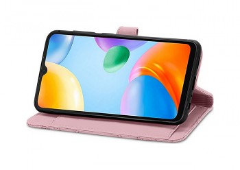 Knížkové pouzdro TopQ na mobil Xiaomi Redmi 10C se zipem růžové5