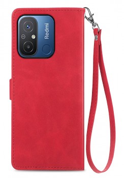 Knížkové pouzdro TopQ na mobil Xiaomi Redmi 12C se zipem červené