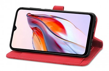 Knížkové pouzdro TopQ na mobil Xiaomi Redmi 12C se zipem červené3