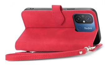 Knížkové pouzdro TopQ na mobil Xiaomi Redmi 12C se zipem červené4
