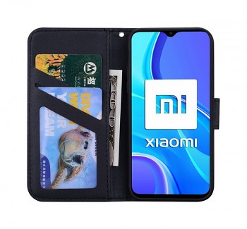 Knížkové pouzdro TopQ na mobil Xiaomi Redmi 9 Černé s pandou3