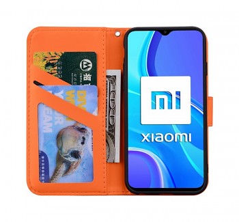 Knížkové pouzdro TopQ na mobil Xiaomi Redmi 9 Oranžové s žabkou3