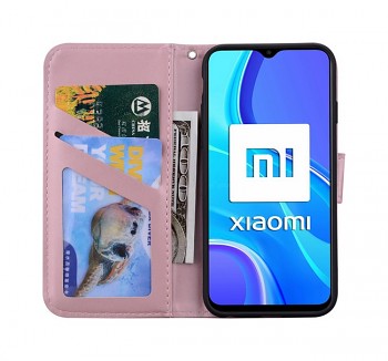 Knížkové pouzdro TopQ na mobil Xiaomi Redmi 9 Růžové s králíčkem3