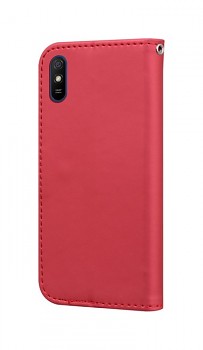 Knížkové pouzdro TopQ na mobil Xiaomi Redmi 9A vínové s kočičkou2