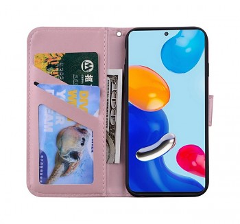 Knížkové pouzdro TopQ na mobil Xiaomi Redmi Note 11 Růžové s králíčkem3