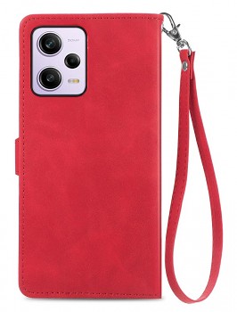 Knížkové pouzdro TopQ na mobil Xiaomi Redmi Note 12 5G se zipem červené