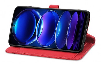 Knížkové pouzdro TopQ na mobil Xiaomi Redmi Note 12 5G se zipem červené2