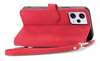 Knížkové pouzdro TopQ na mobil Xiaomi Redmi Note 12 5G se zipem červené3