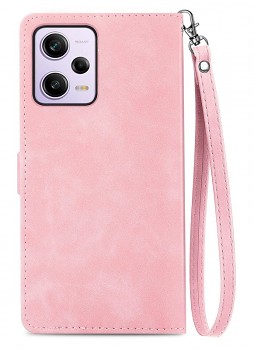 Knížkové pouzdro TopQ na mobil Xiaomi Redmi Note 12 5G se zipem růžové