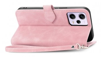 Knížkové pouzdro TopQ na mobil Xiaomi Redmi Note 12 Pro 5G se zipem růžové4