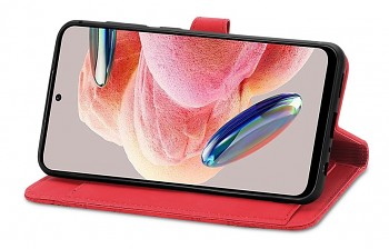 Knížkové pouzdro TopQ na mobil Xiaomi Redmi Note 12 se zipem červené3