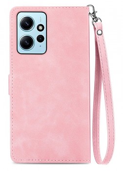 Knížkové pouzdro TopQ na mobil Xiaomi Redmi Note 12 se zipem růžové