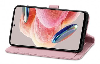 Knížkové pouzdro TopQ na mobil Xiaomi Redmi Note 12 se zipem růžové3