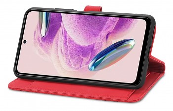 Knížkové pouzdro TopQ na mobil Xiaomi Redmi Note 12S se zipem červené3