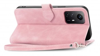 Knížkové pouzdro TopQ na mobil Xiaomi Redmi Note 12S se zipem růžové3