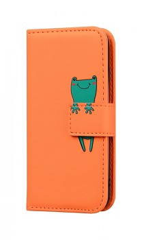 Knížkové pouzdro TopQ na mobil Xiaomi Redmi Note 9 Pro Oranžové s žabkou