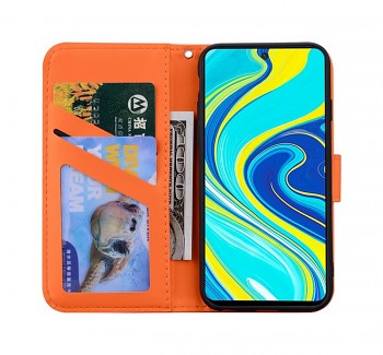 Knížkové pouzdro TopQ na mobil Xiaomi Redmi Note 9 Pro Oranžové s žabkou3